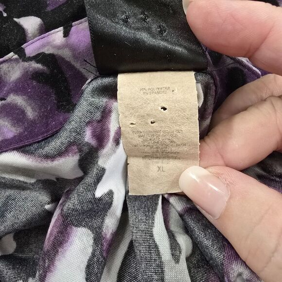 VTG Babydoll Ruffled Tunic Top Womens XL Purple Black Whimsigoth Fairy Cottage - Picture 8 of 9